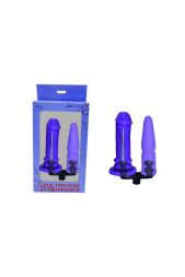 Фиолетовая сменная двойная насадка для секс машин Diva длиной 16 см