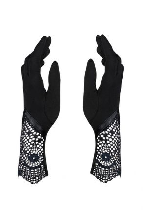 Чёрные перчатки Moketta Gloves с кружевом