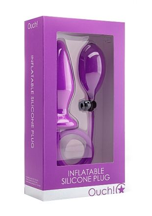 Надувная анальная пробка Inflatable Silicone Plug Purple