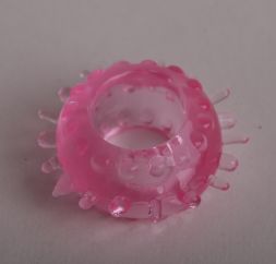 Розовое эрекционное кольцо #47200 с пупырышками