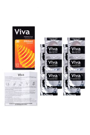 Ребристые презервативы Viva 12 шт