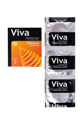 Ребристые презервативы Viva 3 шт