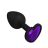 Анальная втулка Silicone Black Heart с фиолетовым кристаллом