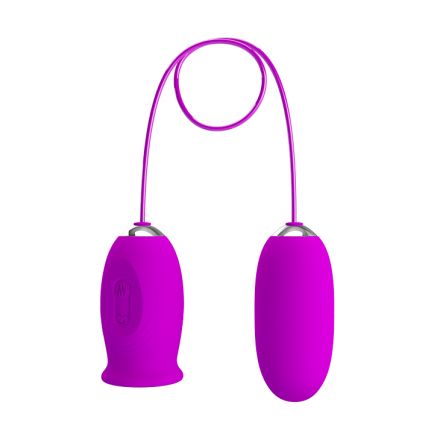 Фиолетовое виброяйцо Daisy с клиторальным стимулятором