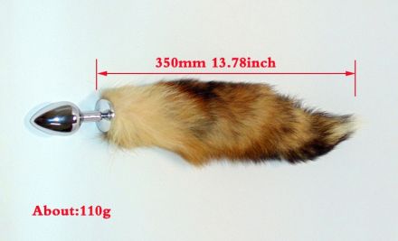 Анальная пробка с рыжим хвостом королевской лисы
