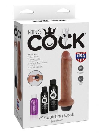Кончающий фаллоимитатор King Cock 7 Squirting Cock Tan